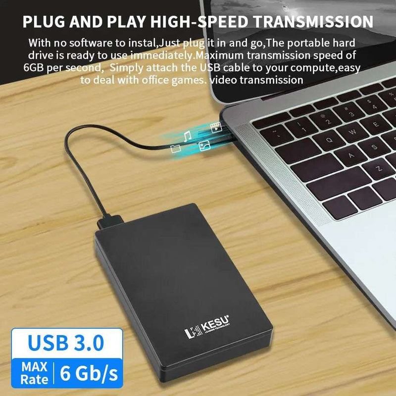 📂 Disco Rígido Externo KESU 2.5" Portátil, 250GB, 320GB, 500GB ou 1TB, USB 3.0, Compatível com PC, Mac, Desktop e MacBook.